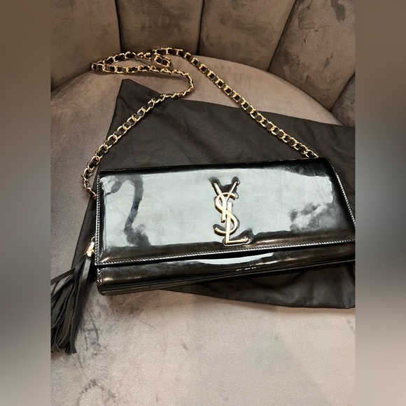 YSL Kate Monogram patent clutch bag - Picture 7 of 17